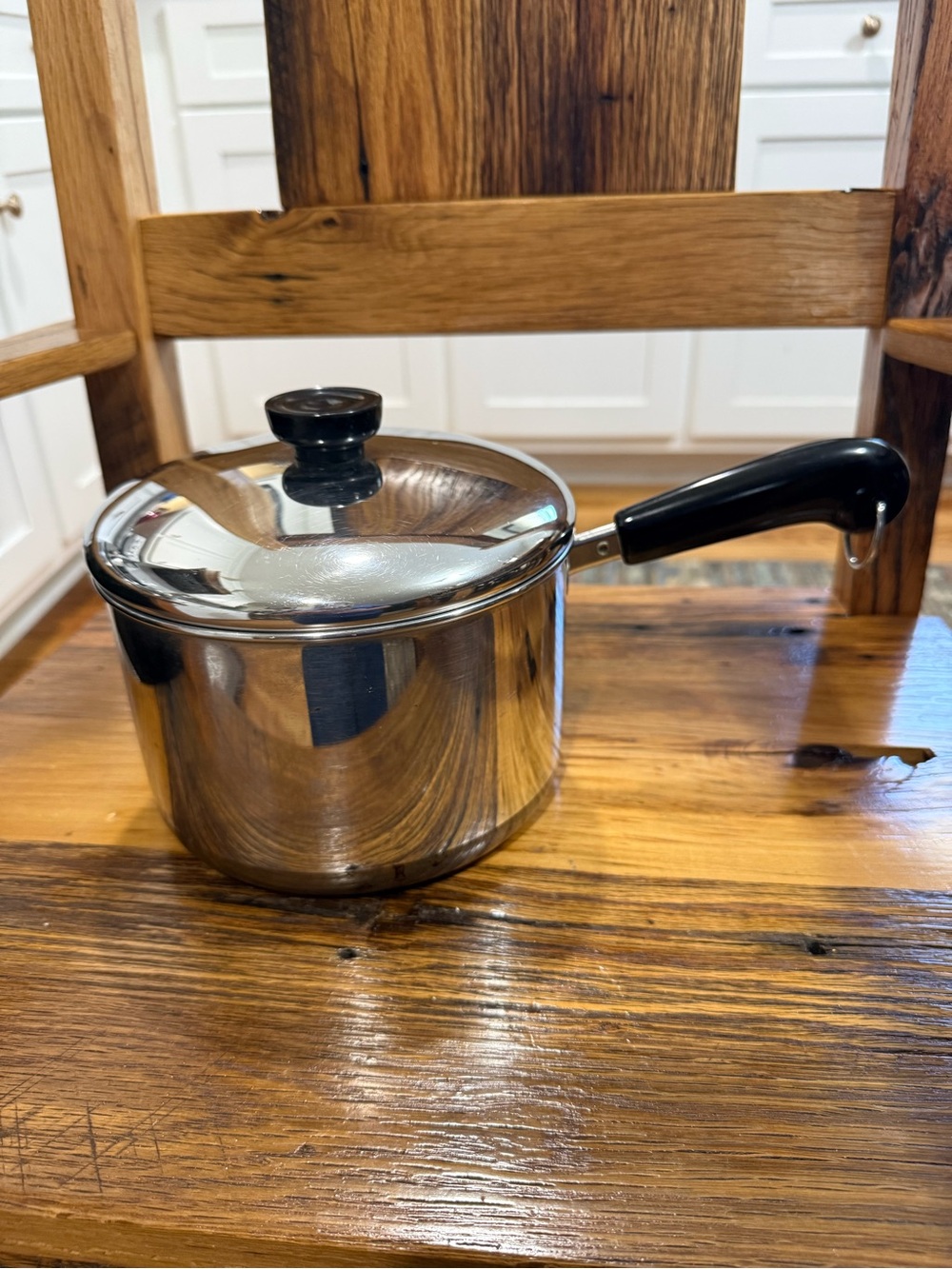 Revere Ware 3 Qt Saucepan with Black Handle and Lid
